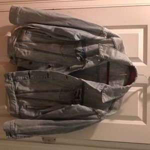 Free People oversized “boyfriend” jean jacket